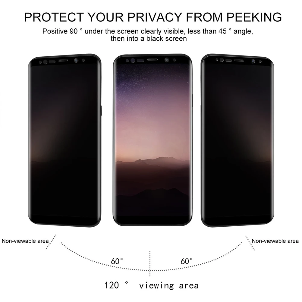 Анти-шпион Премиум закаленное Стекло протектор для Samsung Galaxy S8 конфиденциальности