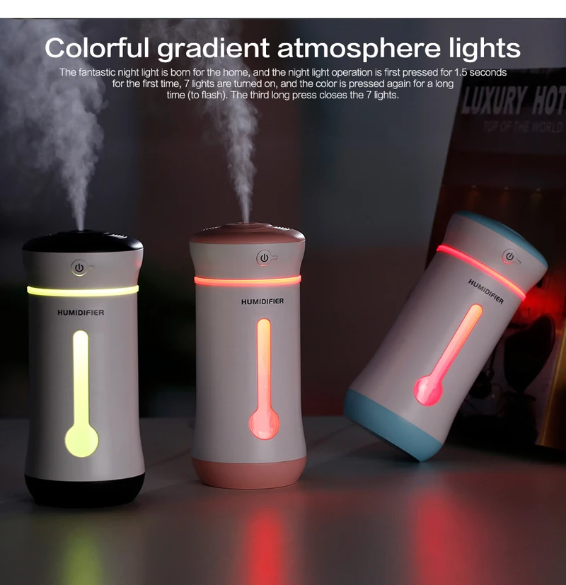 3 в 1 Cup Humidifier для дома светодиодный ночной Светильник USB вентилятор эфирных масел, аэрозольный распылитель освежителя воздуха туман, тем самым позволяя зернам раскрыться