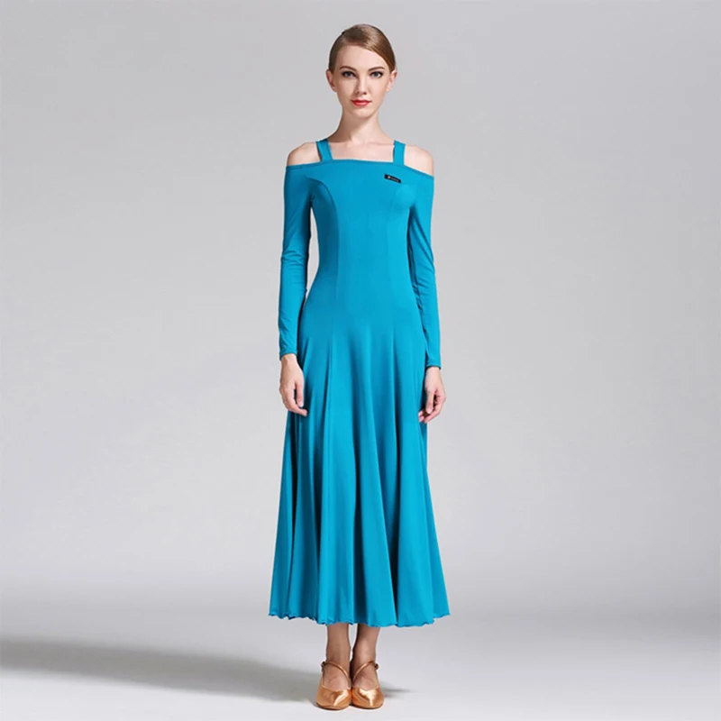 

New Ballroom Dance Dress For Women Strapless Long Sleeve Waltz/Tango-Dancing Standard Ballroom Dance Dresses For Sale DQ19063