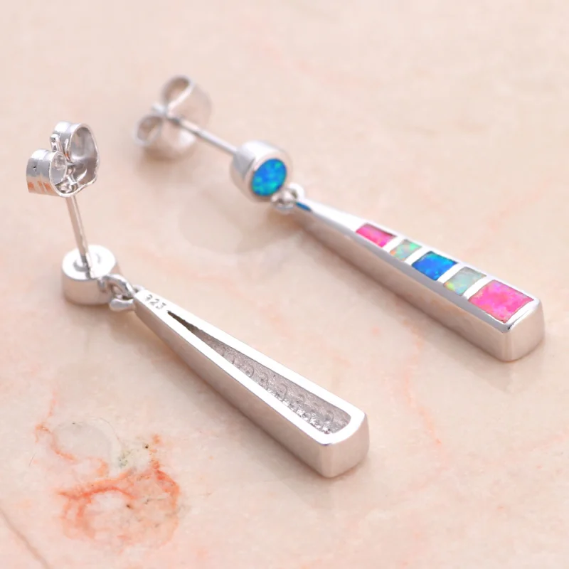 Rolilason Очаровательная Цвет огненный опал Серебро штампованные подарки на день