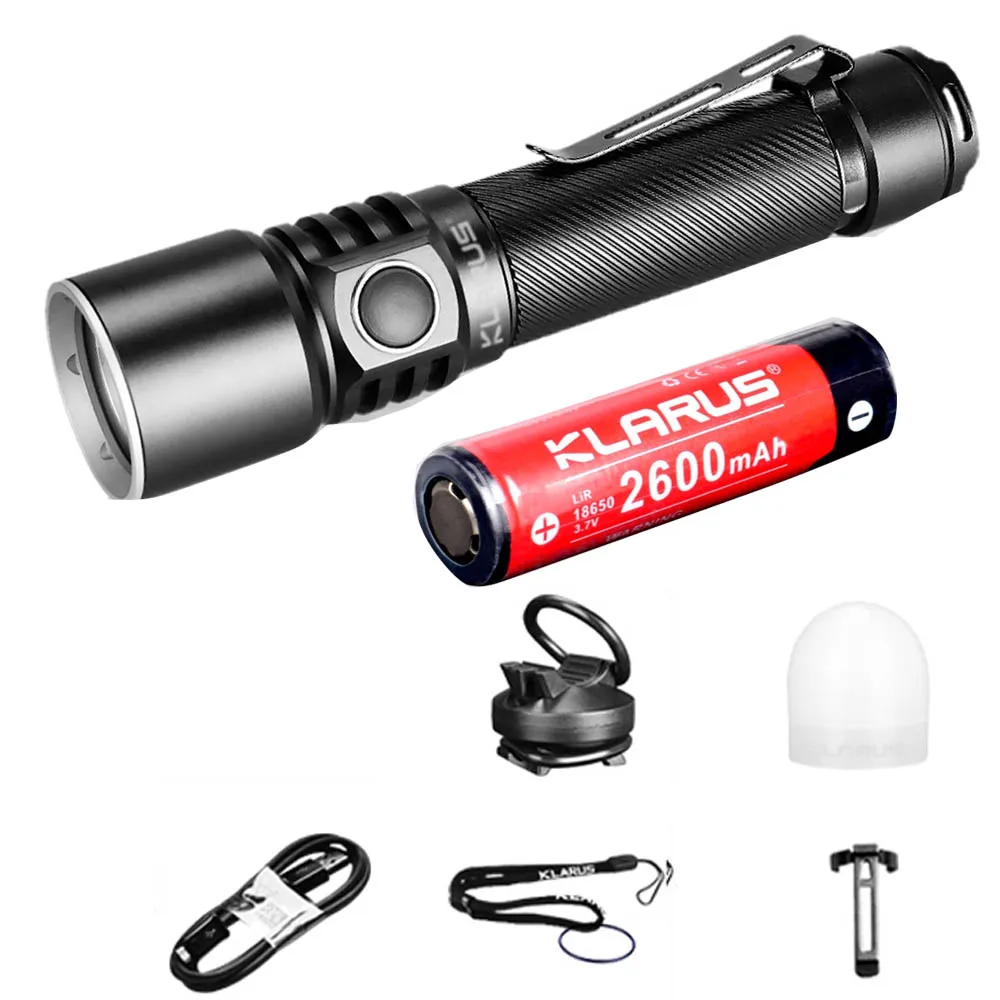 Кларус ST15R фонарик с USB подзарядкой CREE XP L HD V6 Макс 1200 люмен луч бросать 260 м + 2600 mAh