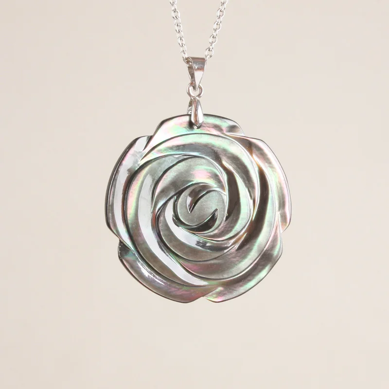 1 шт. подвеска Роза|shell jewelry|shell charm pendantsshell pendant |