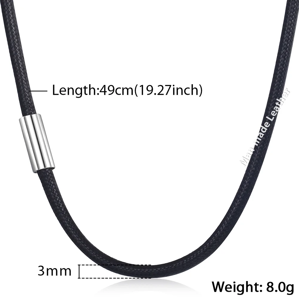 Черное ожерелье из натуральной кожи для мужчин и женщин магнитная застежка