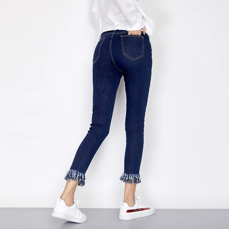 LEIJIJEANS осенние высокие уличные стильные женские узкие джинсы-карандаш с