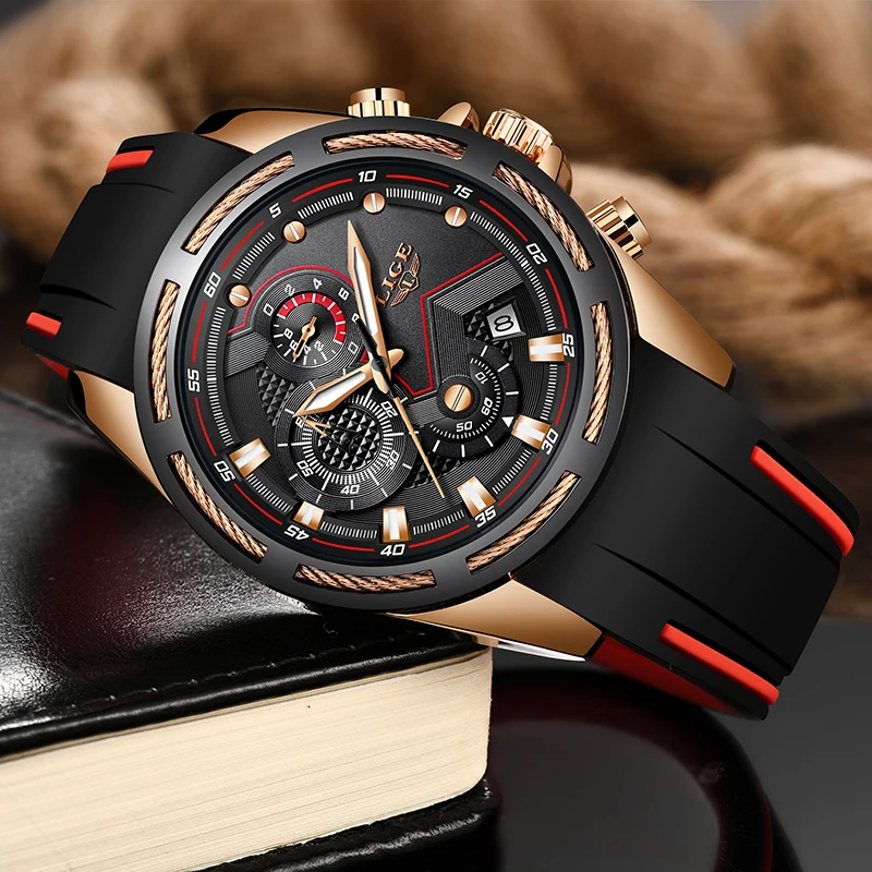 Relogio Masculino LIGE новые мужские часы Топ люксовый бренд уникальные спортивные