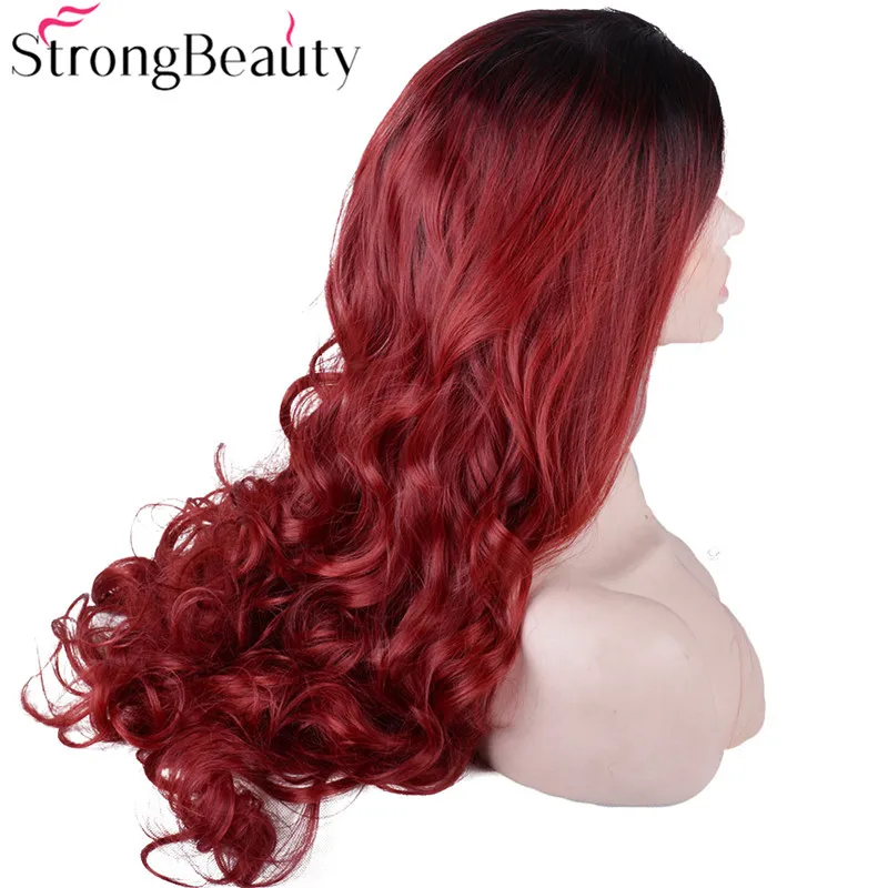 Strongbeauty/длинные волнистые красные женские Искусственные волосы синтетические на