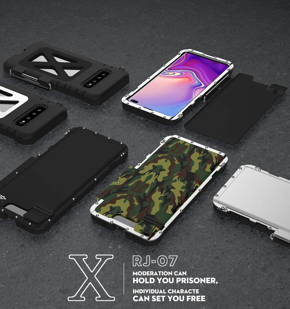 R-JUST ударопрочный чехол для samsung Galaxy S10 S9 S8 Plus NOTE 9 8 флип алюминиевый металлический Железный человек 360 Защитный Броня телефон