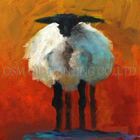 Высококачественная Современная живопись маслом овец с высокими навыками ручная роспись на холсте смешная животная овечка масляная живопись