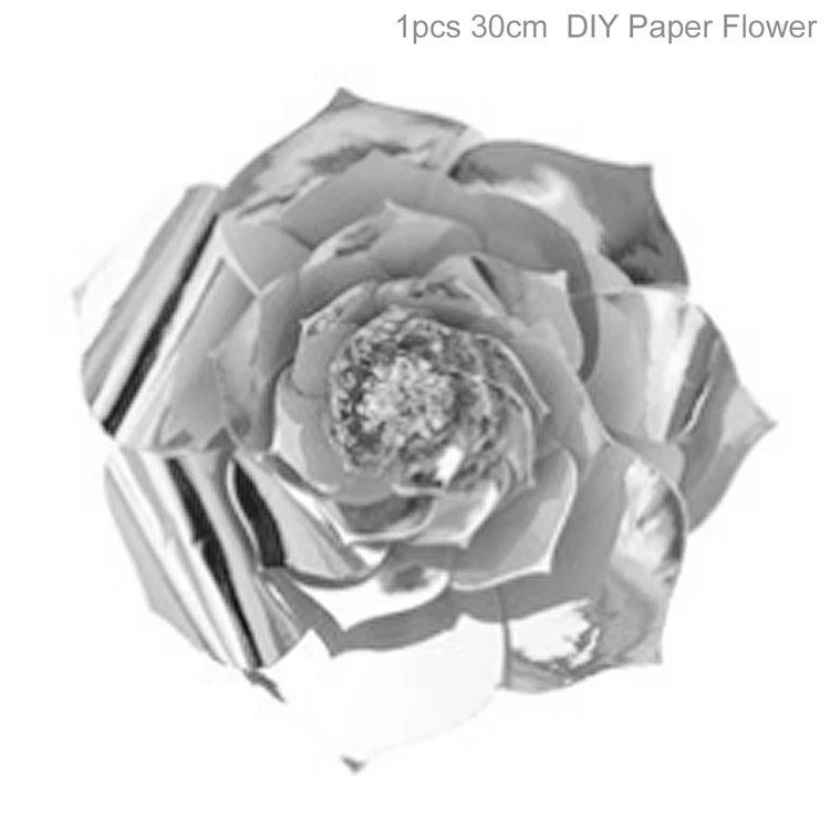 QIFU DIY бумажные цветы настенные украшения дети фото фон искусственный цветок для свадебных сувениров и подарков бумажные цветы - Цвет: Silver 30cm 1pcs sha