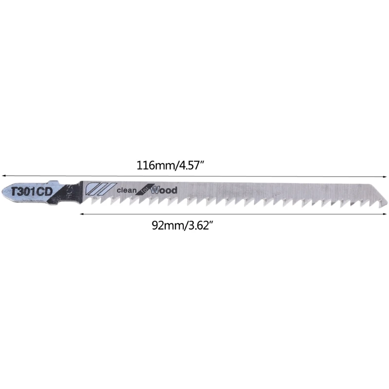 

5 Pcs T301CD HCS 116mm T-Shank Jig Saw Blades Clean For Wood Fast Cutting Mar28