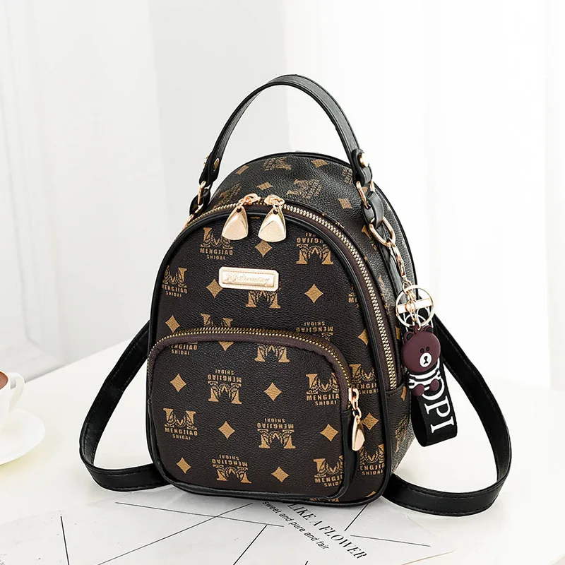 

2019 summer new women's backpack PU mini small backpack simple fashion double shoulder bag korean cute mini backpack