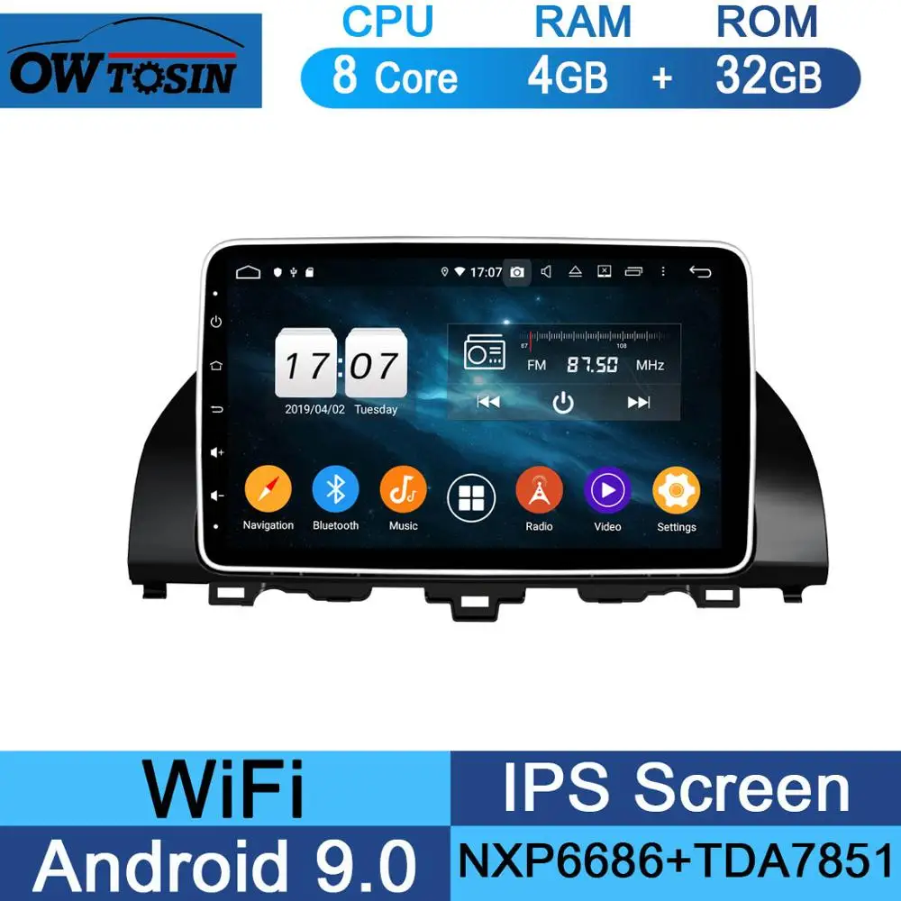 32G 10," ips Android 9,0 8 ядерный 4 Гб ram+ 64 ГБ rom Автомобильный DVD радио плеер gps для Honda ACCORD 10 DSP CarPlay Parrot BT Adas стерео - Цвет: 32G
