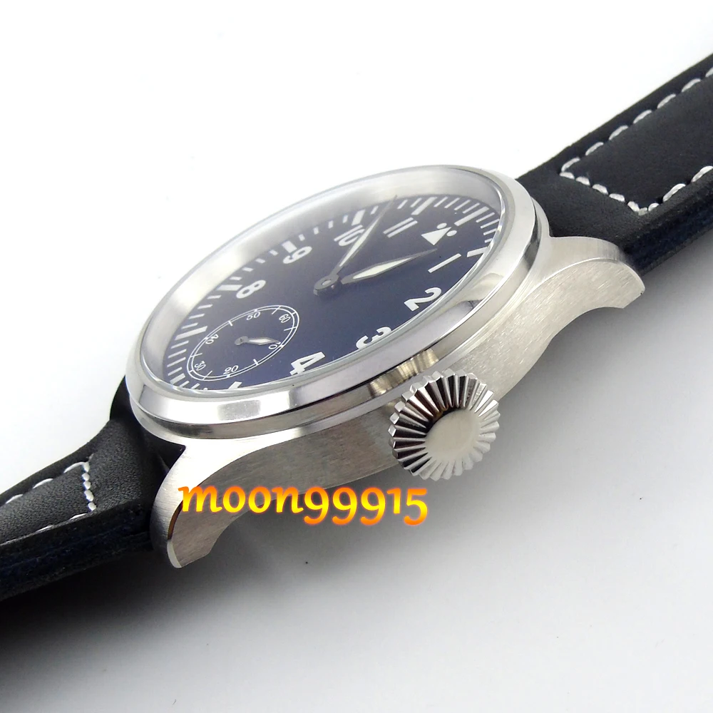 Мужские часы с черным циферблатом parnis 47 мм синим светом 6498|watch men|watch men watchwatch watch |