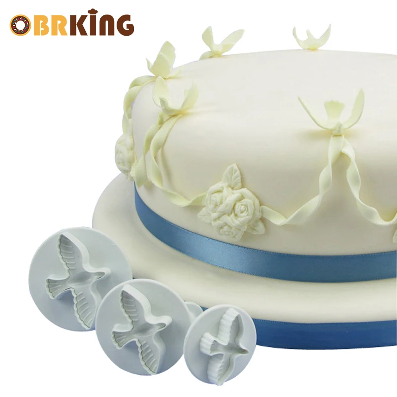OBRKING 3 шт./компл. пластиковые формы для торта в форме голубя форма печенья ножи