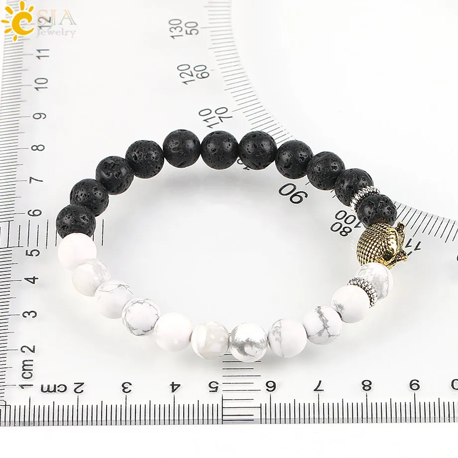 CSJA Белый Черный баланс Камень Сова Летучая мышь мужские ювелирные изделия