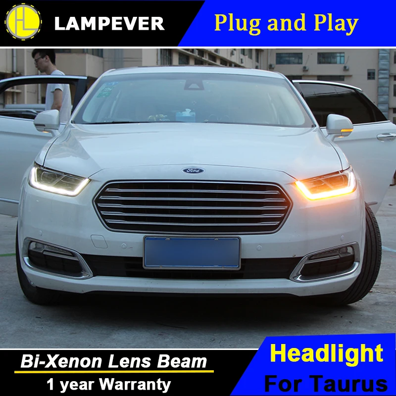 Фары Lampever для Ford Taurus 2015 2016 2017 фары светодиодные линзы ДХО двойной луч