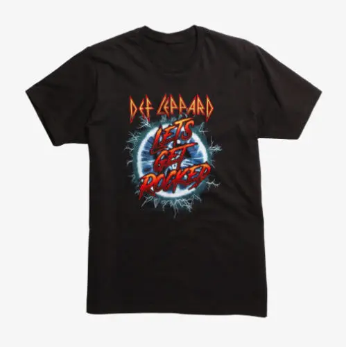 Def Leppard LET'S GET ROCKED футболка топы оптом Бесплатная доставка Новые модные футболки
