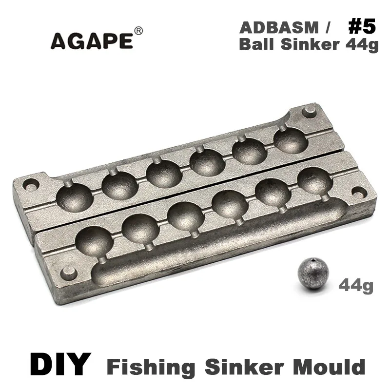 Agape DIY рыболовный шар грузило прессформы ADBASM/#5 шарик 44g 6 полостей|Рыболовные