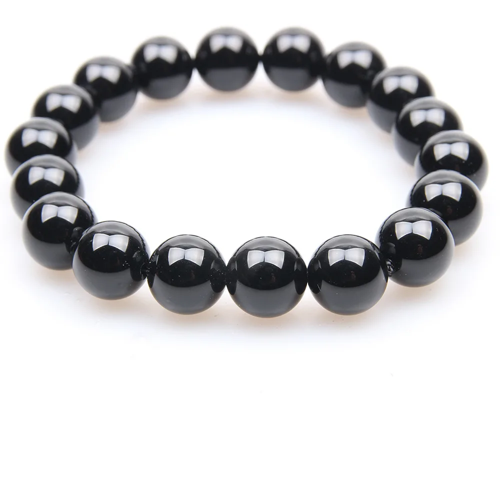 6 мм 8 10 12 14 натуральный камень черный оникс Агаты круглые бусины браслет польский