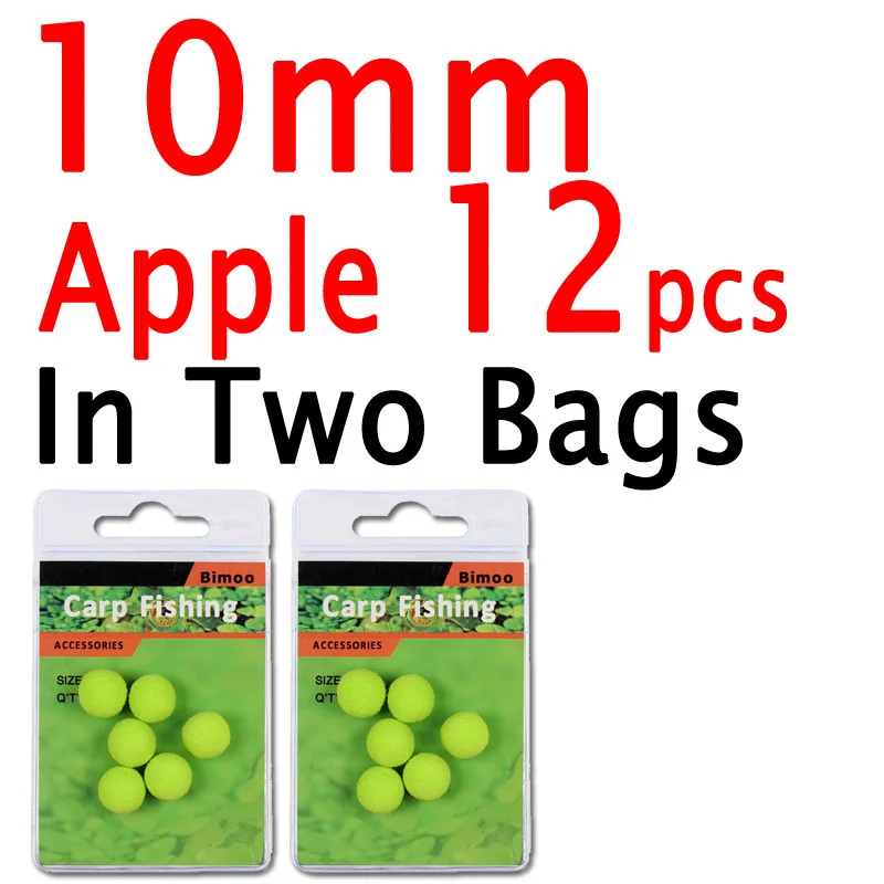 10mm Apple 12PCS Bimoo 12 шт. 8 мм 10 мм 12 мм 14 мм Цветные всплывающие приманки для ловли карпа Ароматизированная трава приманка для ловли карпа плавающая кукурузная Мягкая приманка на гранулах - Цвет: 10mm Apple 12PCS