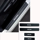 Виниловая наклейка для Nissan MICRA из углеродного волокна, защитная Накладка на порог автомобиля, аксессуары для автомобиля