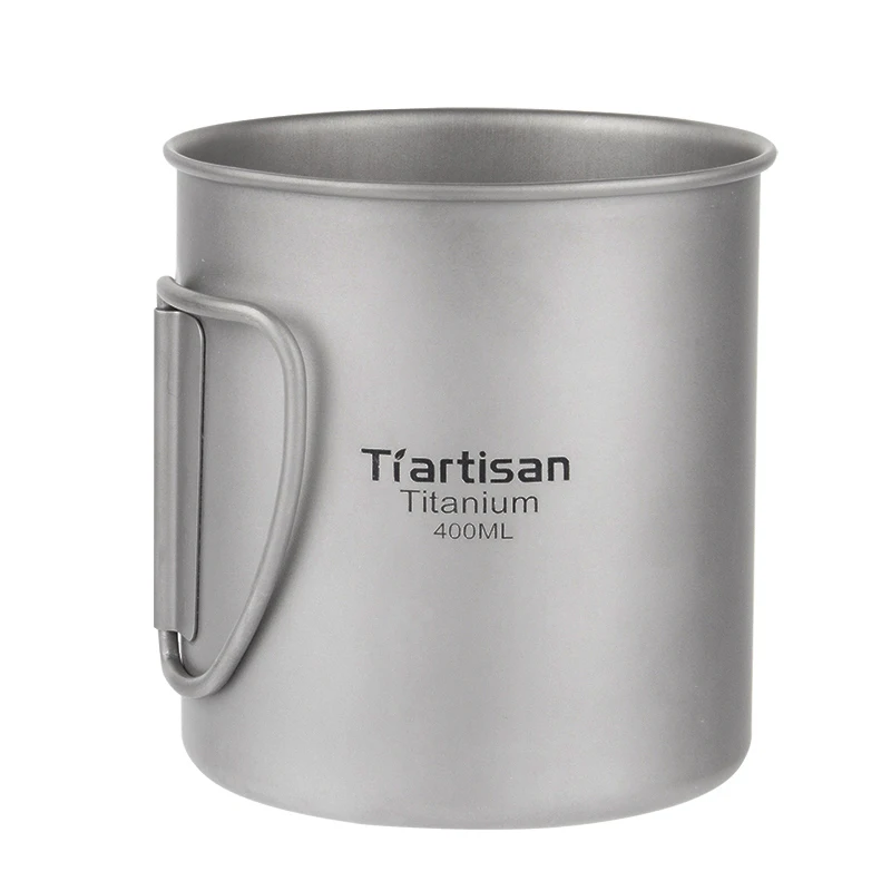 Tiartisan титановая чашка 400 мл для кемпинга путешествий посуда напитков складная