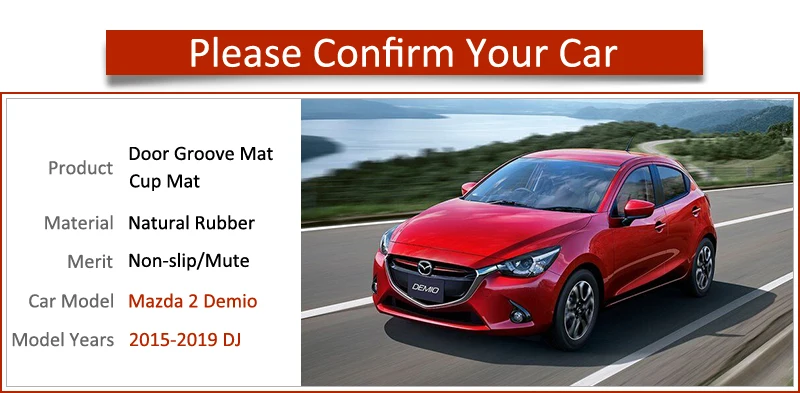 Противоскользящие резиновые коврики для выдвижных дверей кружек Mazda 2 Demio 2015 2016 2017