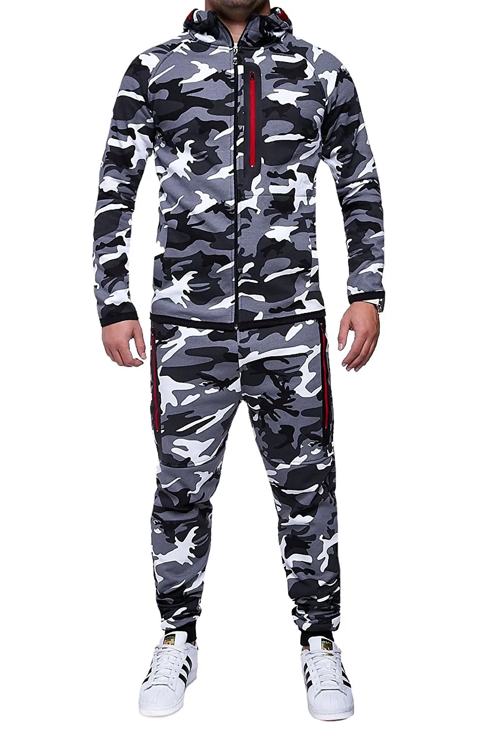 

ZOGAA Men Sets Track Suit 2021 Camouflage Jacket Camo Print Tracksuit Matching Sportswear Hoodie Coat Pants Sweatsuit Military