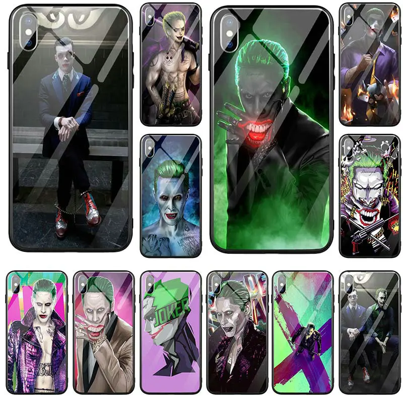 PC TPU Tempered Glass Mobile Phone Cases Cover for iPhone 5 5S SE X XR XS Max 10 7 6 6s 8 Plus Coque Bags Joker Jared Leto | Мобильные