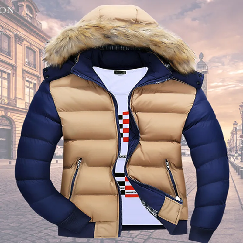 Мужская зимняя куртка с капюшоном меховой подставкой|men winter jacket|mens jackets fashionmens fashion