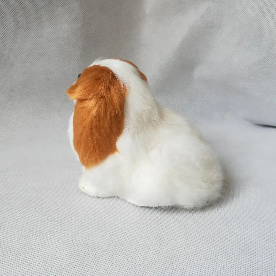 Реальная жизнь игрушка приседание Пекинская модель пластик &amp мех собака около