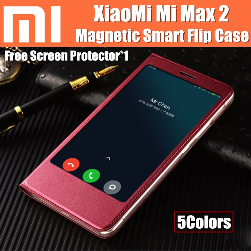 Чехол для xiaomi mi max 2 умный флип чехол с магнитной застежкой автоматического