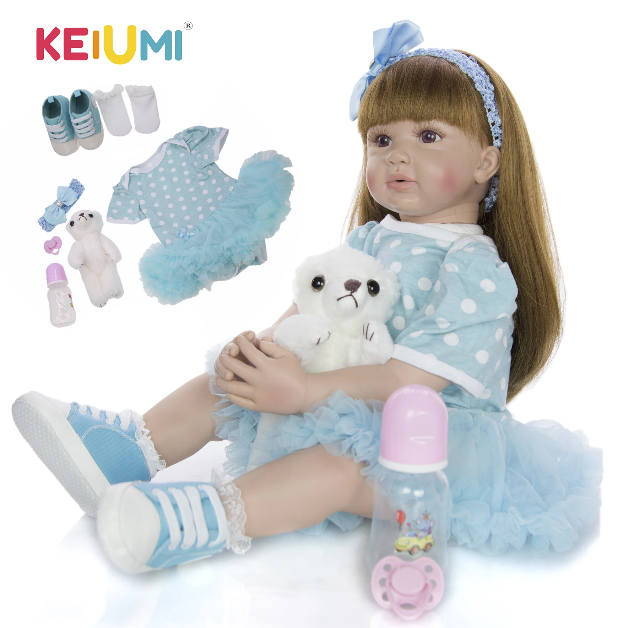 KEIUMI 24 дюйма куклы Reborn Детские Мягкие силиконовые реалистичные принцессы Boneca