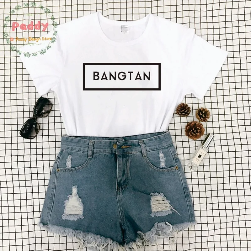 Модная футболка OKOUFEN Tumblr BANGTAN крутая уличная одежда хипстерская с круглым вырезом