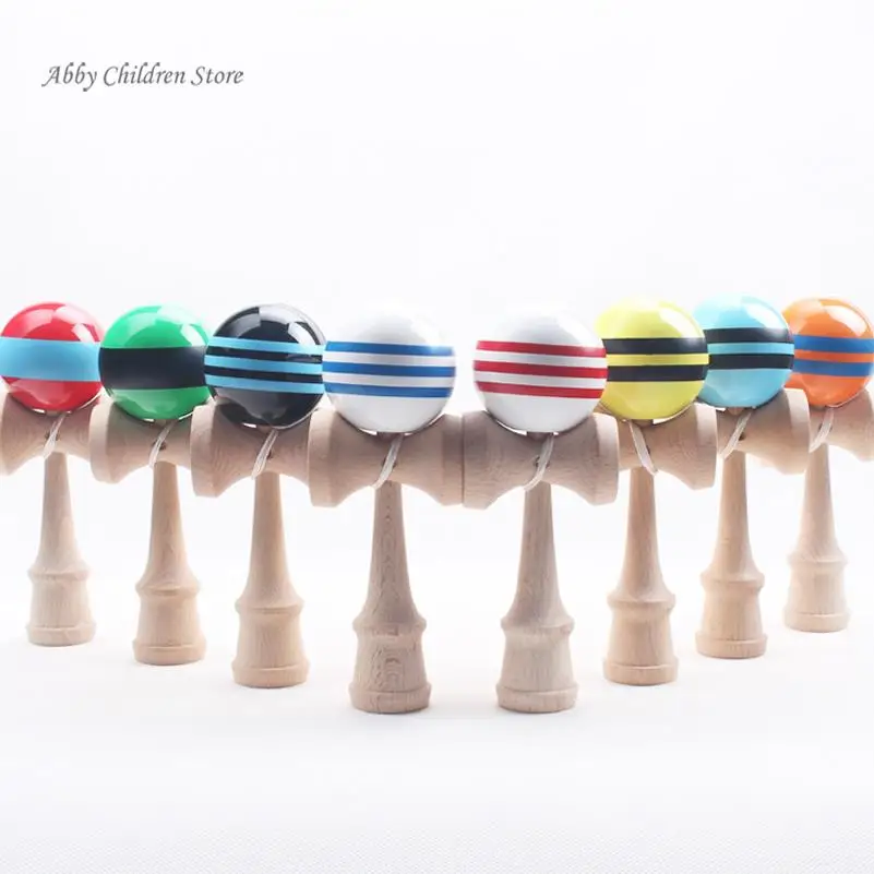 18.5 см Полосатый Kendama красочная роспись Развивающие деревянные Игрушечные