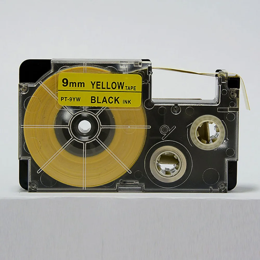 Черно желтая фотография задняя 9 мм фотография tape cartridge label tapetape label cartridge