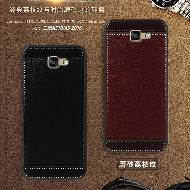 Capa for Samsung galaxy A5 2016 Case leather A510F 5.2&quot Soft Black silicone Funda A7 A710F Luxury | Мобильные телефоны и