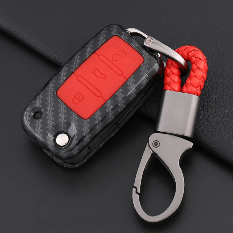 

2019 ABS Carbon Fiber&Silicone Car Key Case For VW New Passat Lavida POLO Golf-7 Tiguan-L POLO B8 Magotan 360 Degree Protection