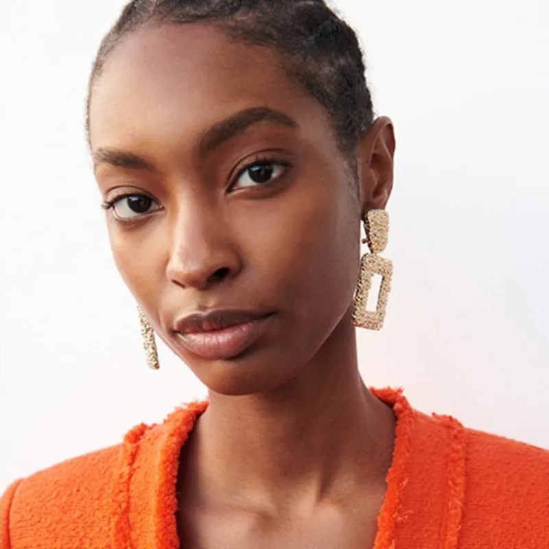 Женские Винтажные висячие серьги Junlead ZA золотистые серебристые металлические