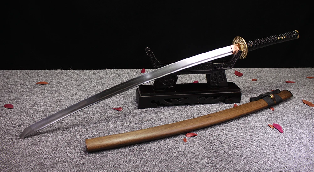 Handmade Katana Heat Tempered Blade Real Hamon Full Tang Samurai Sword Rose Wood Saya 41 Inch Sharpness Supply