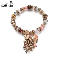 szelam stone charms bracelets bangles crystal beads stone bracelets for women elastic rope chain jewelry diy sbr170048