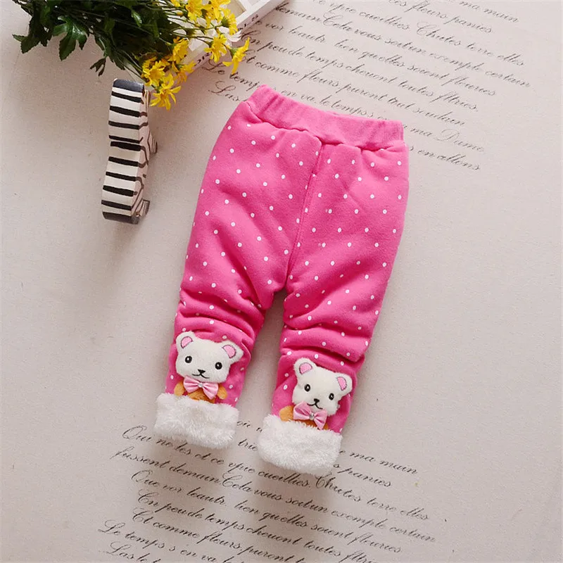BibiCola baby girls pants winter warm leggings cartoon kids thicken velvet trousers for babies clothing | Мать и ребенок