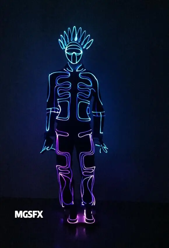 Костюм Tron костюм для косплея волоконно оптический комплект глаз одежда