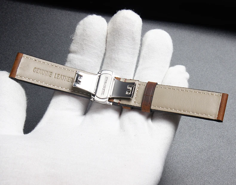 Handmade Watch Accessories Vintage Genuine Crazy Horse Leather 19MM 20MM 21MM 22MM 23MM Brown Watchband Watch Strap