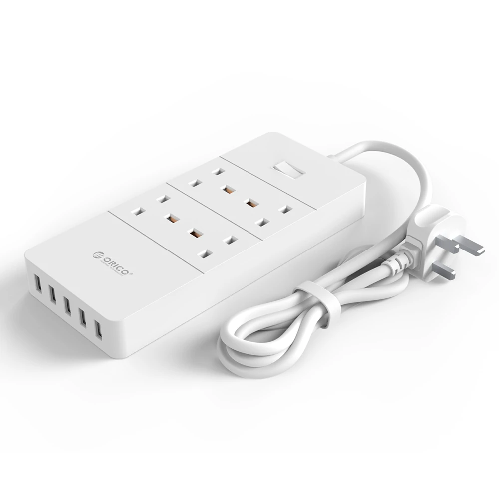 ORICO USB силовая лента штепсельная вилка Великобритании 4 6 8 розетка переменного тока розетка 5 USB порт Защита от перенапряжения удлинитель адаптер 1,5 м кабель питания - Тип штекера: 4 Ports AC outlet