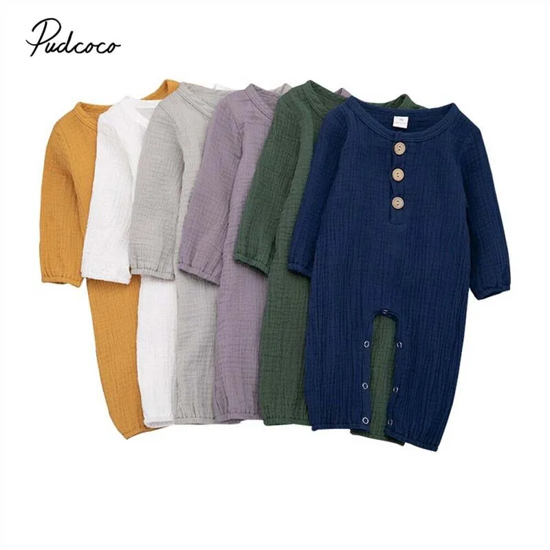 Комбинезон с длинным рукавом для новорожденных из хлопка|Ромперы| |