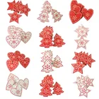 Новогодние деревянные подвесные украшения 10 шт.лот, деревянные подвесные подарки, снежинки, Рождественские елочные украшения, домашние украшения