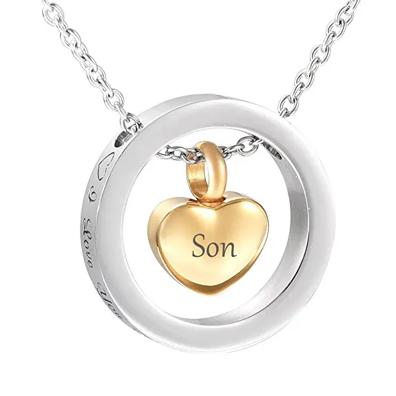Ожерелье для кремации сын из нержавеющей стали|necklace always|cremation urn pendantcremation urns |
