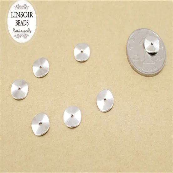 Круглые бусины-Распорки из металлического сплава с плоской задней поверхностью