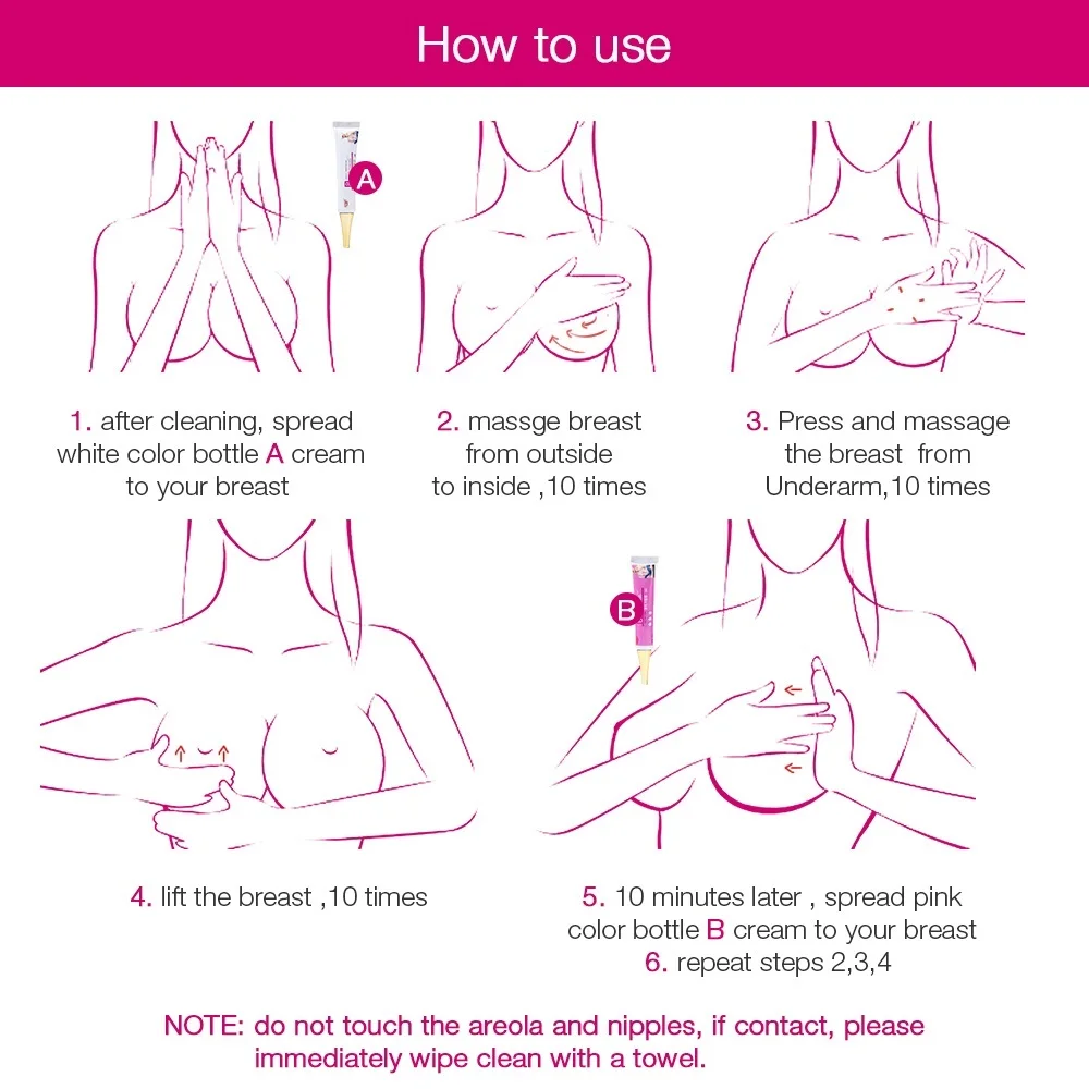 2 шт. крем для увеличения груди от A до D эффективный уход за грудью |